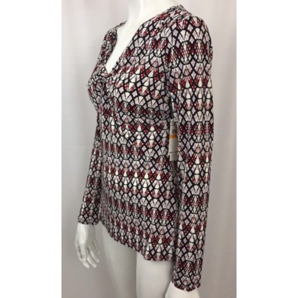 Laundry by Shelli Segal Patterned Knotted Top S - Picture 3 of 5
